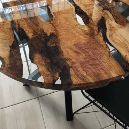 ronde epoxy tafel