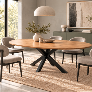 Eikenhouten tafel ovaal