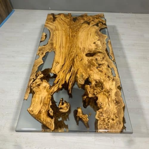 Olijfhout epoxy tafel