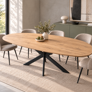 Eikenhouten tafel nier vorm