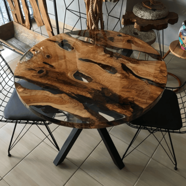 Ronde epoxy tafel