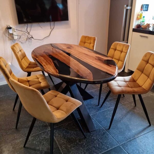Ovale eettafel epoxy