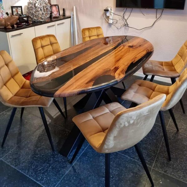 Ovale eettafel epoxy - Afbeelding 3