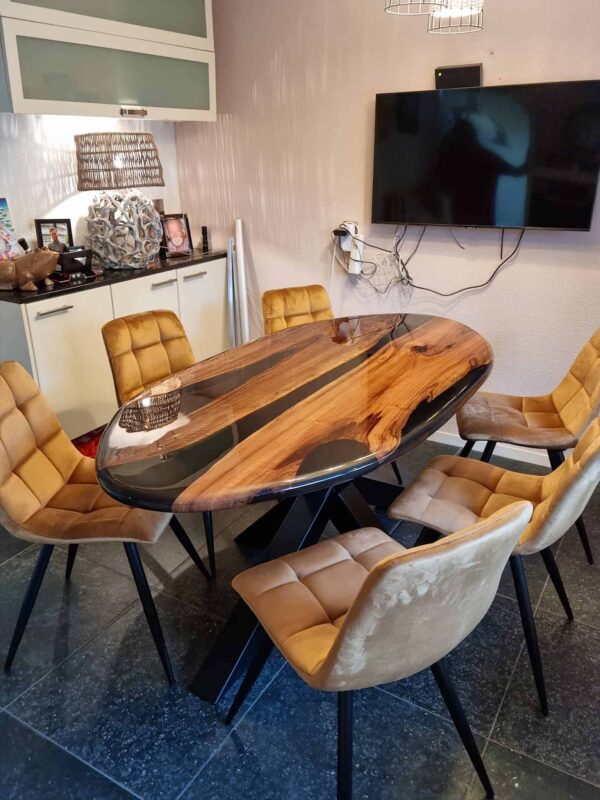 Ovale eettafel epoxy - Afbeelding 7