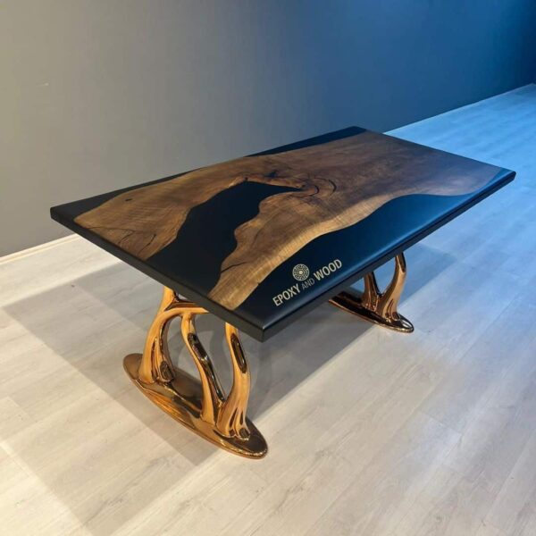 Zwarte epoxy tafel