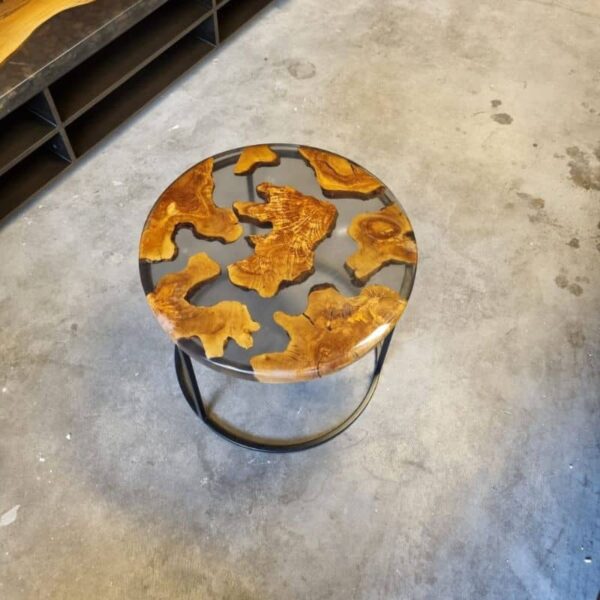 Ronde epoxy bijzettafel - 60 cm