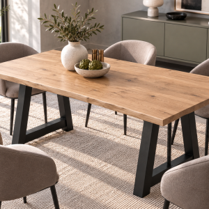 Eiken boomstamtafel
