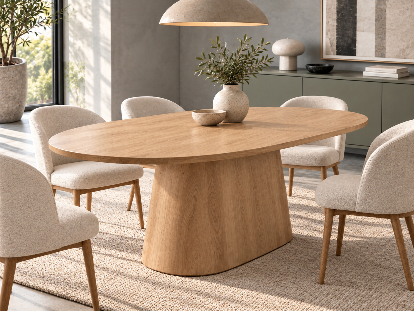 Eiken tafel Brits ovaal