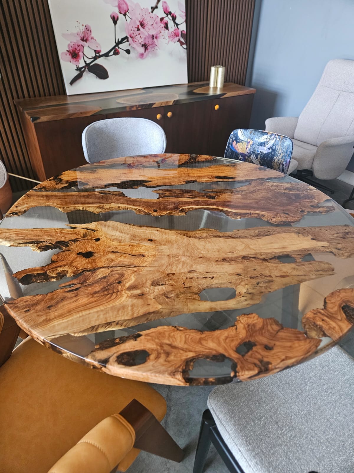 Ronde epoxy tafel 135 cm