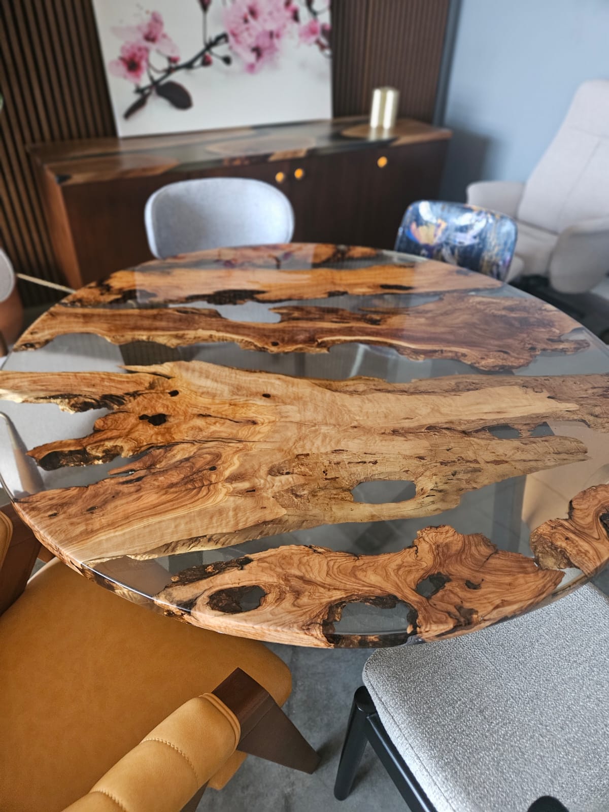 Ronde epoxytafel 135 cm - Afbeelding 2